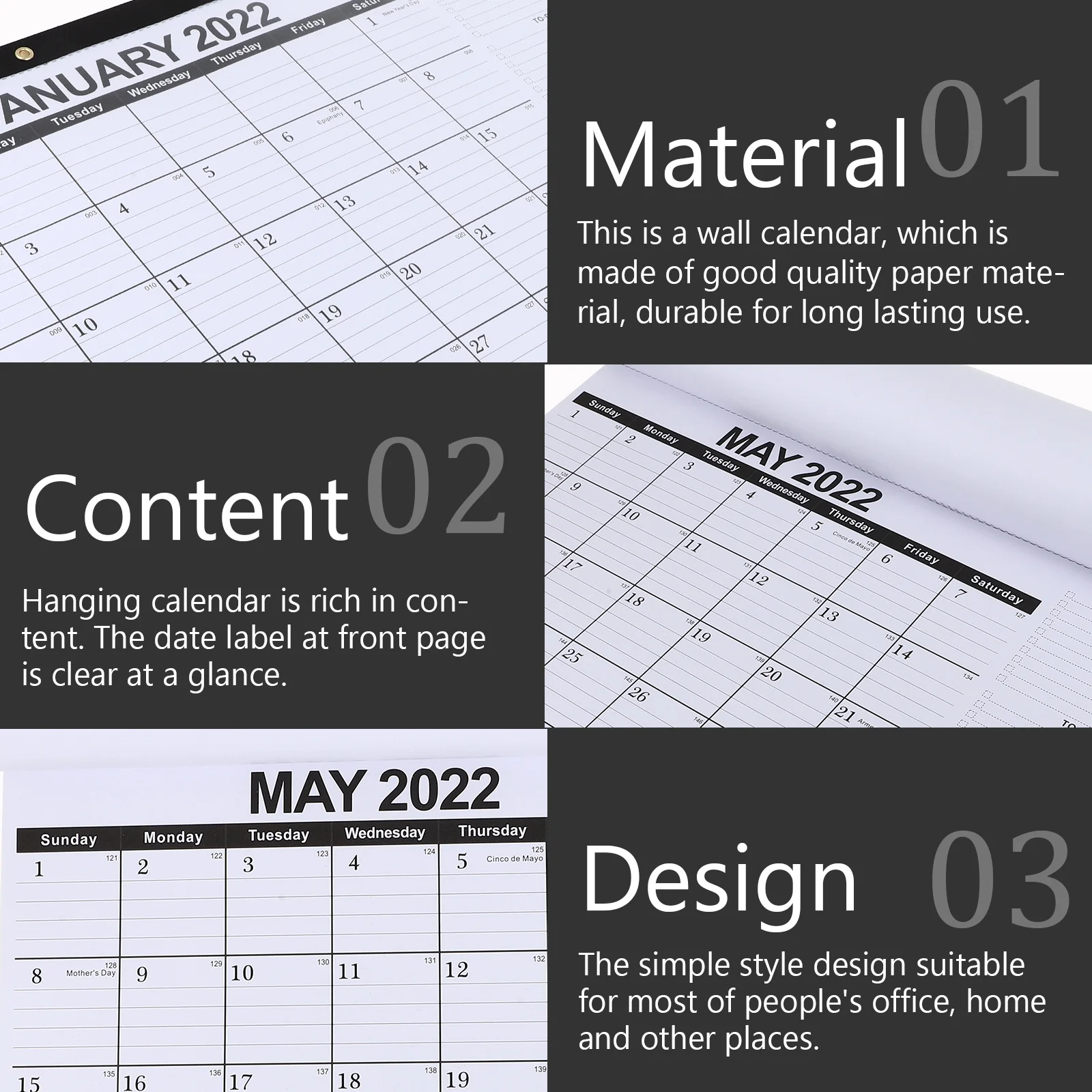 1 قطعة 2022 تقويم معلق تصميم أنيق أنيق مساحات فارغة للملاحظات مواعيد واضحة ديكور مكتب المنزل تقويم الحائط