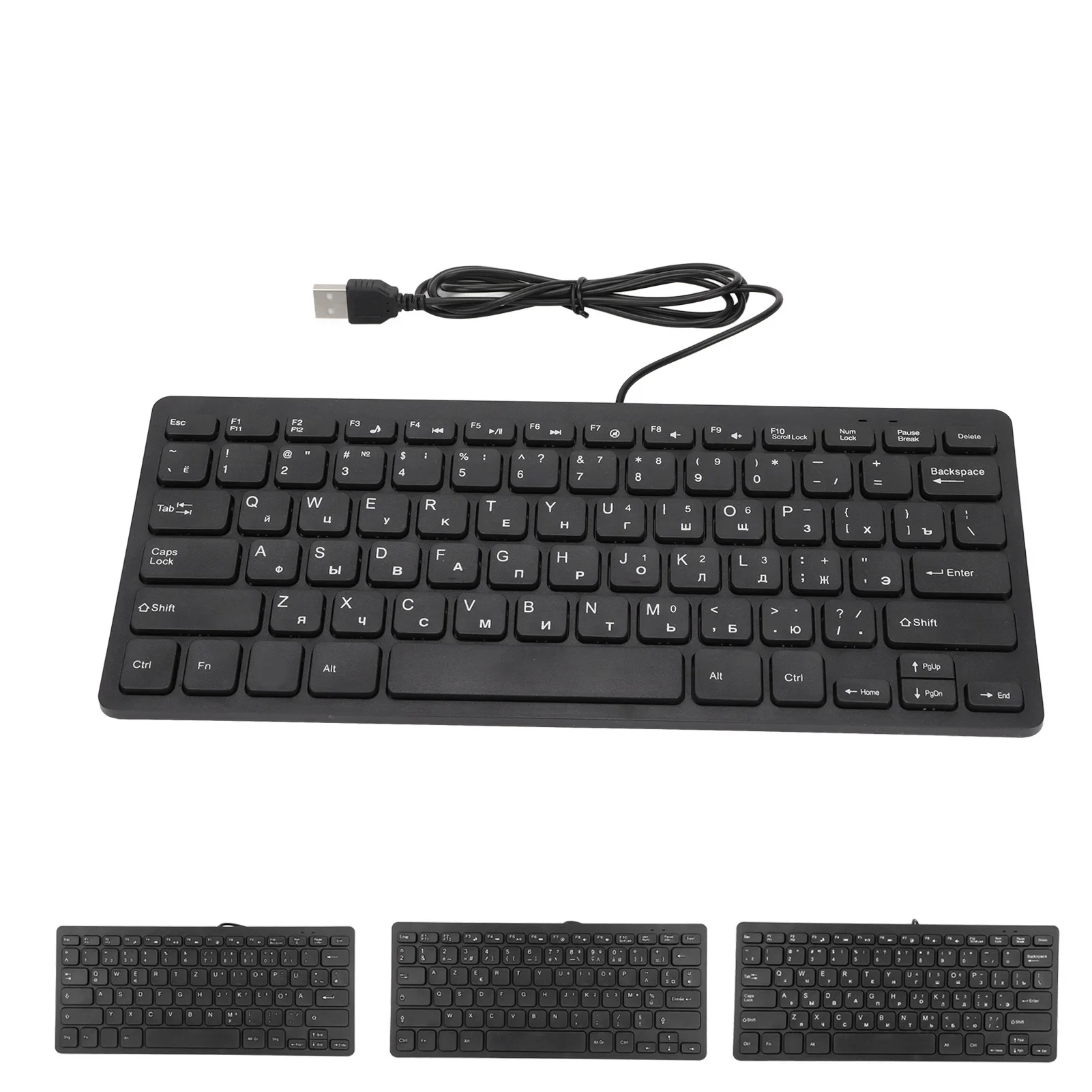 USB Keyboard Mute  Thin Wired Keyboard Touch Comfort Mini USB Interface  Plug and Play for Laptop for Desktop