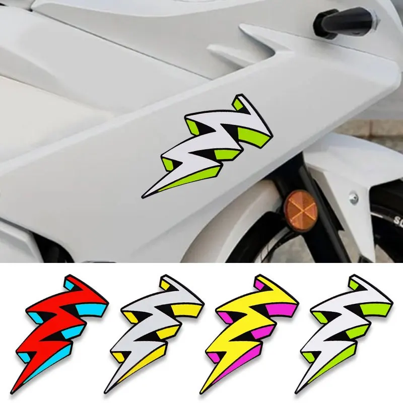 Multicolor Cartoon Lightning Bolt Sticker, Waterproof Vinyl Decal for Motorcycle Car Body Helmet
