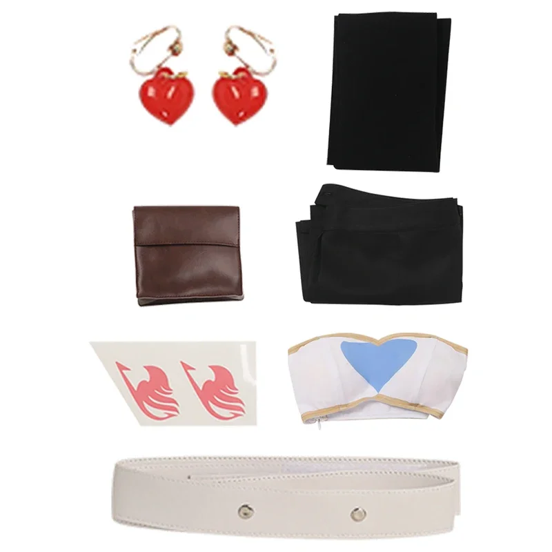 FC6アニメ妖精コスプレ尻尾コスチューム変装ルーシィ・ハートフィリアコスプレファンタジーラップ胸トップス服大人女性衣装@FC8！