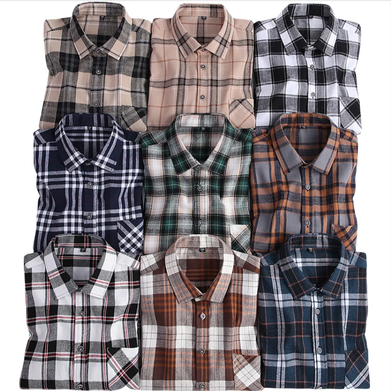 

11XL Fits 160KG 100 Cotton Men's Flannel Shirt Long Sleeve Soft Cozy Classic Plaid Men's Flannel Shirts Long Sleeve Big and Tall