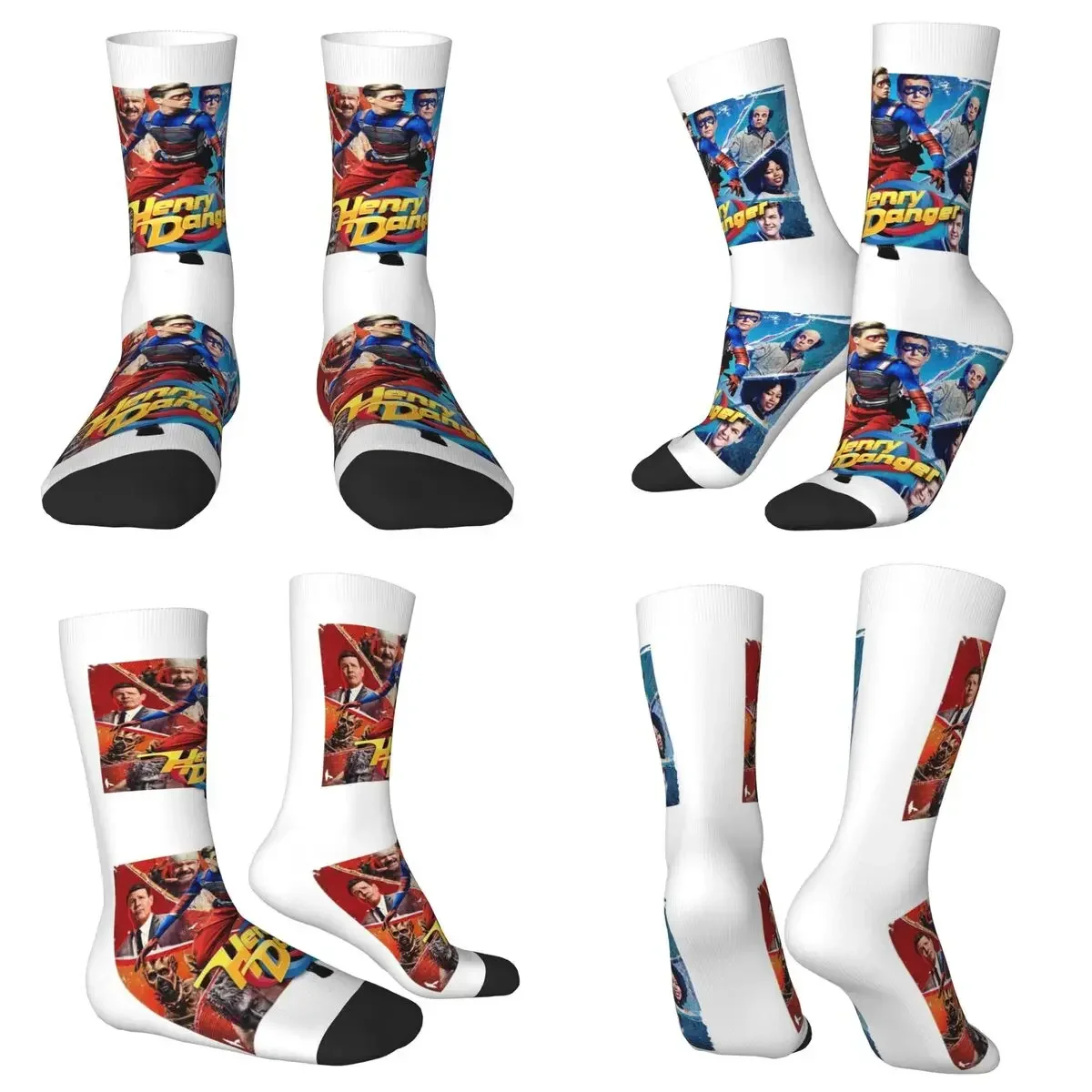 All Seasons Crew Stockings Henry Danger Good Vs. Evil Socks Funny Long Socks for Men Women Valentine's Day Gifts