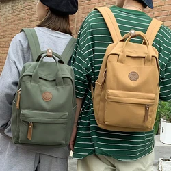 Fashion School Backpack Girls Boys College Bag 14 inch Laptop Backpack Student Casual Canvas Backpack Black/Brown/Green/White