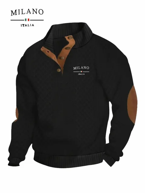 Henry Hoodie An Italian Milan Pattern Is a Warm Soft and Skin-Friendly Men's Autumn and Winter Pullover 2