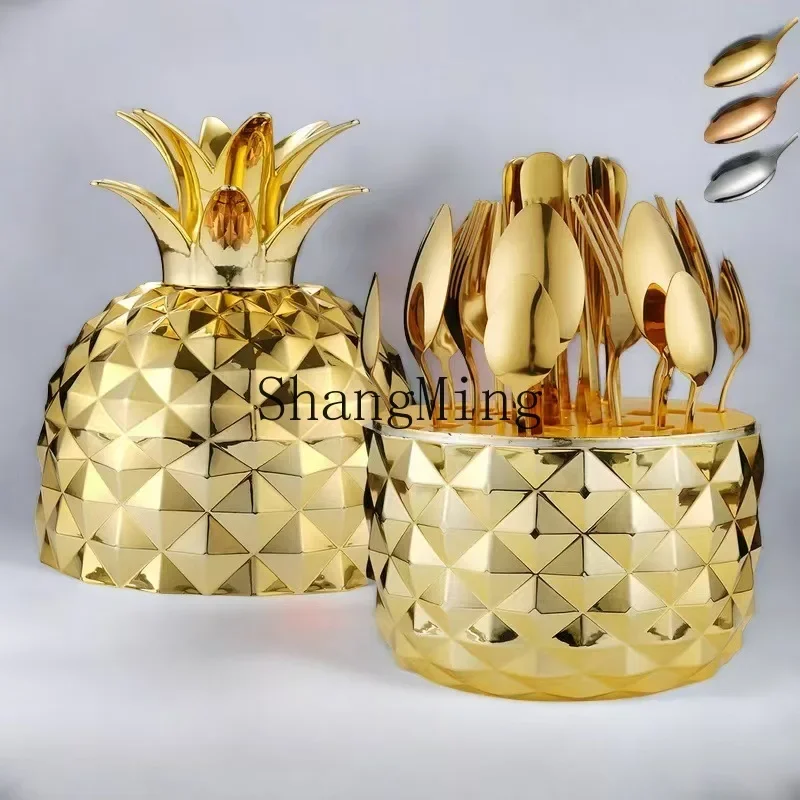 

CLL pineapple egg, stainless steel tableware egg western fork and spoon gift box set
