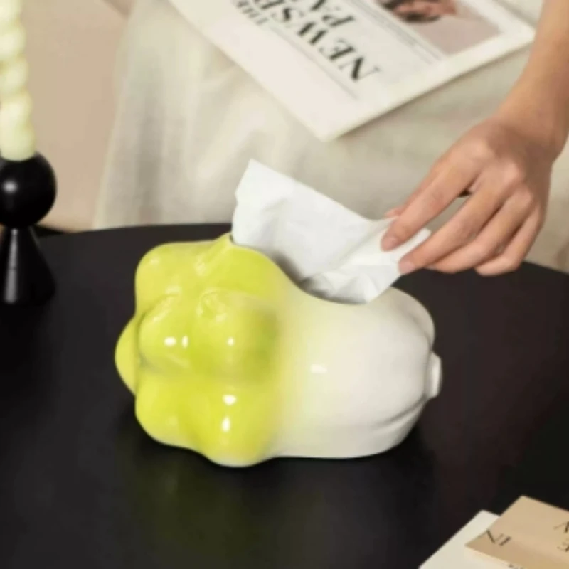 

Cabbage ceramic cute tissue box decoration living room desktop coffee table creative pumping carton