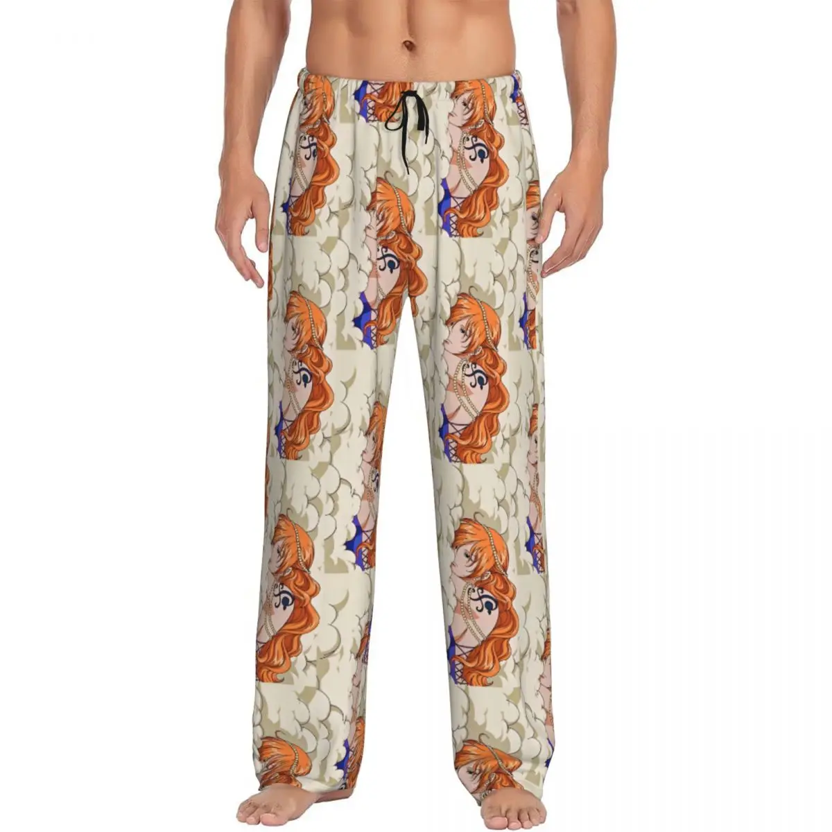 

Мужские пижамные штаны Nami с принтом на заказ, цельные пижамы, одежда для сна, штаны для сна с карманами