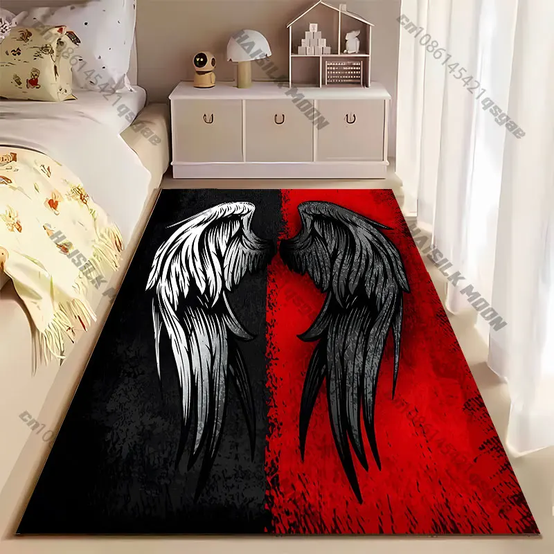 Light and darkness symbolic wings carpet Yoga living room room decor children's crawling mat doormat area rug games mat