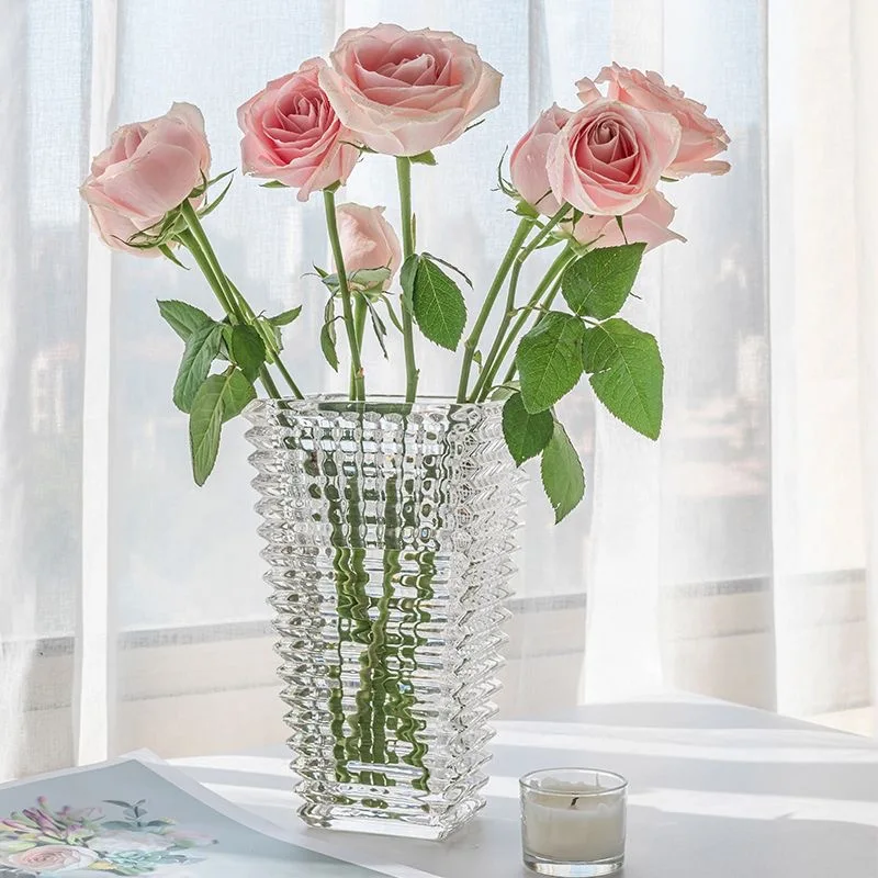 

Luxury Style Vase Decoration Living Room Flower Arrangement Ins High Sense Internet-Famous Crystal Glass Flower Vase