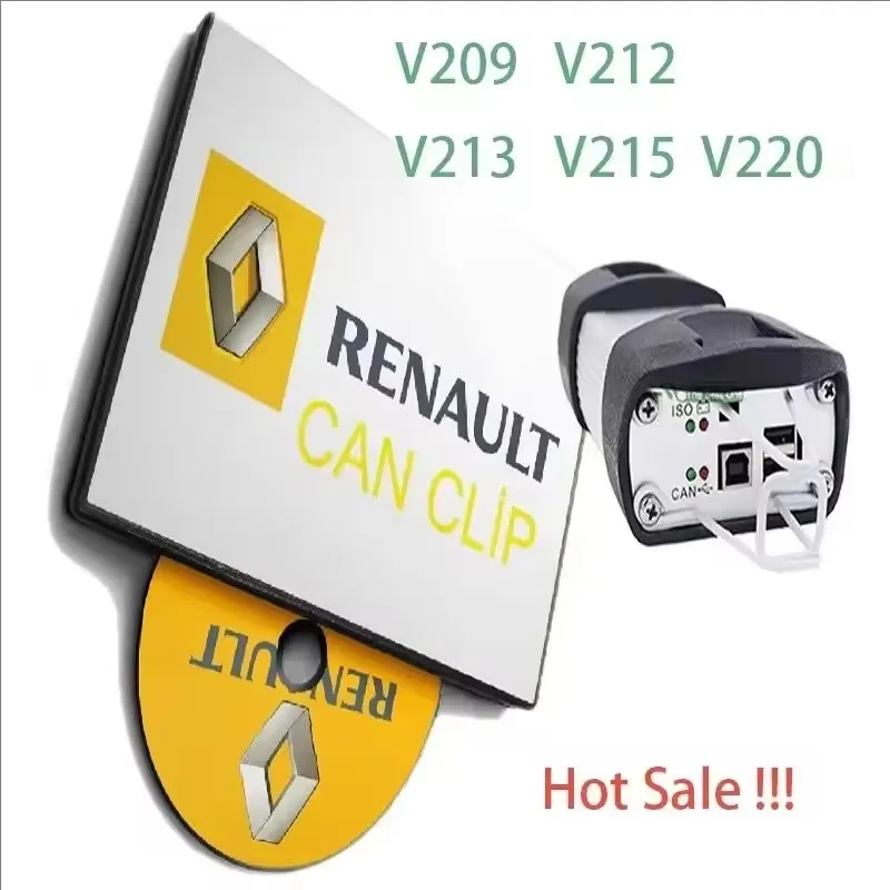 

SW V215/V213/V212/V220/V209 LATEST For Renault Can Clip Diagnostic Tool + Reprog V191 + Pin Extractor+ Dialogys V4.72