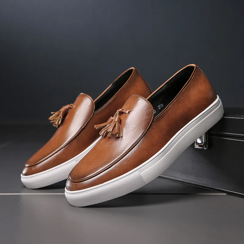 Italy Men Casual Shoes Summer Leather Loafers Office Shoes For Men Driving Moccasins Comfortable Slip on Party Fashion Shoes Men