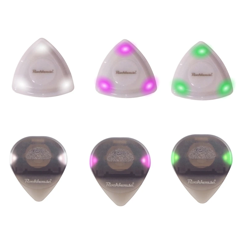 Unique Folk Guitar Luminous Pick Acoustic Guitar Pick with LED Light Reolacement Non-Slip Colored Light Guitar Pick