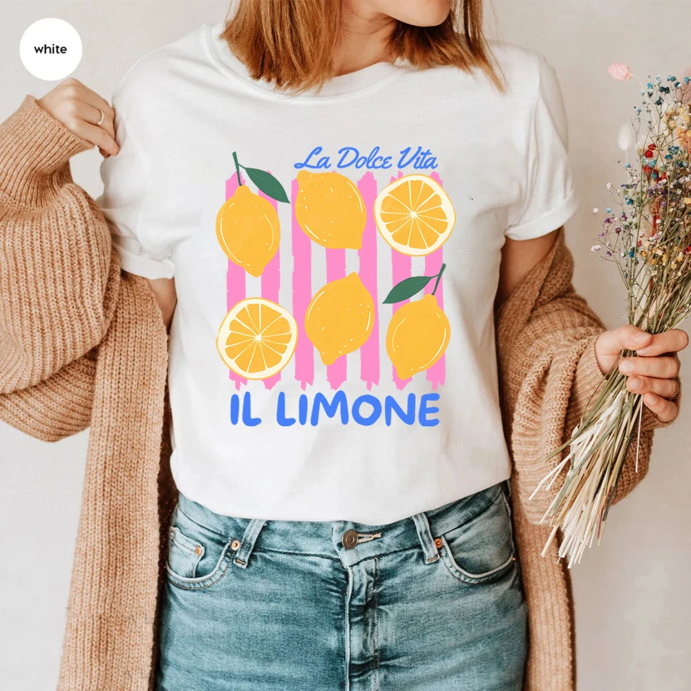 

Limoncello La Dolce Vita Tee Cute Lemon Shirt Amalfi Coast Italy T-shirt Summer Coastal Aesthetic Clothing Kawaii Vacation Tops