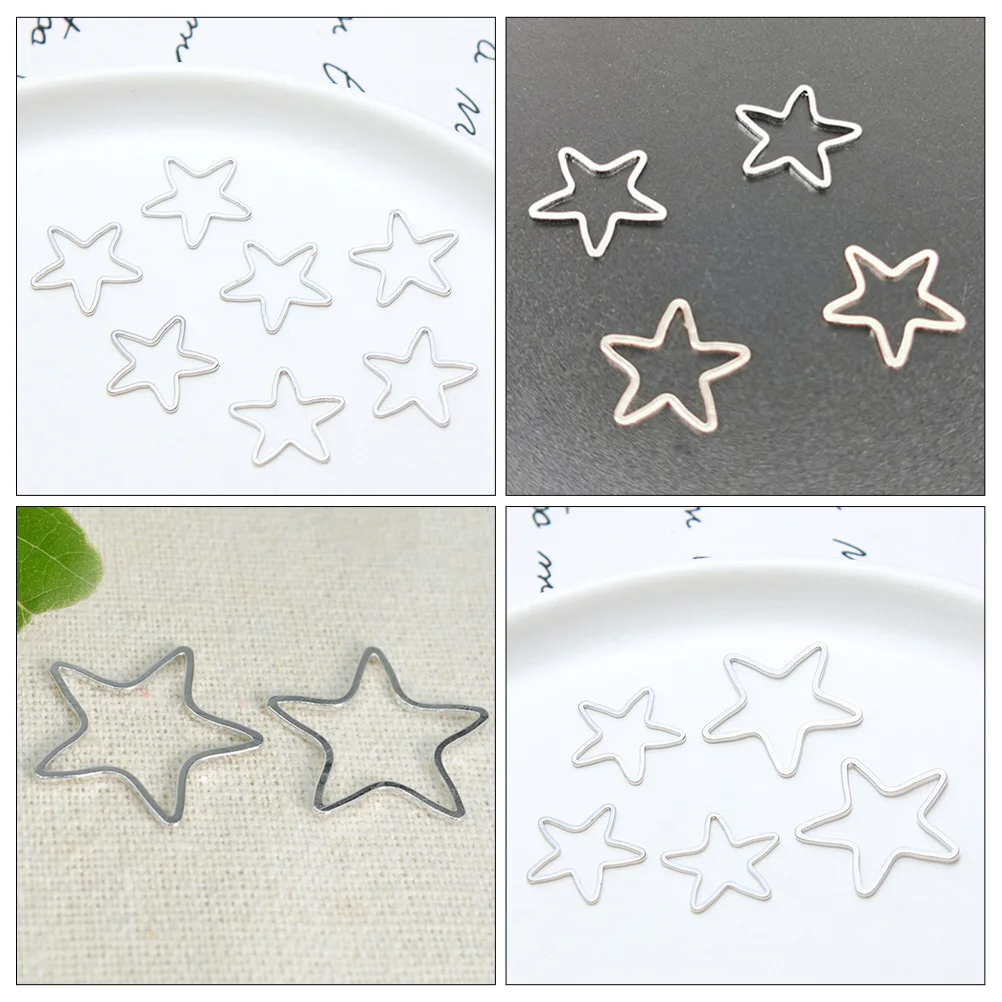 

20 Pcs Stud Earring Accessories Hollow Star Pendants Charms Necklace for Jewelry Making Copper Shaped