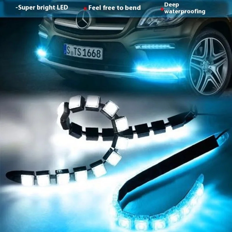 Car Accessories Bendable Greedy Snake Daytime Running Lights Highlight Car Led Daytime Driving Lights Eagle Eye Lamp Modificatio