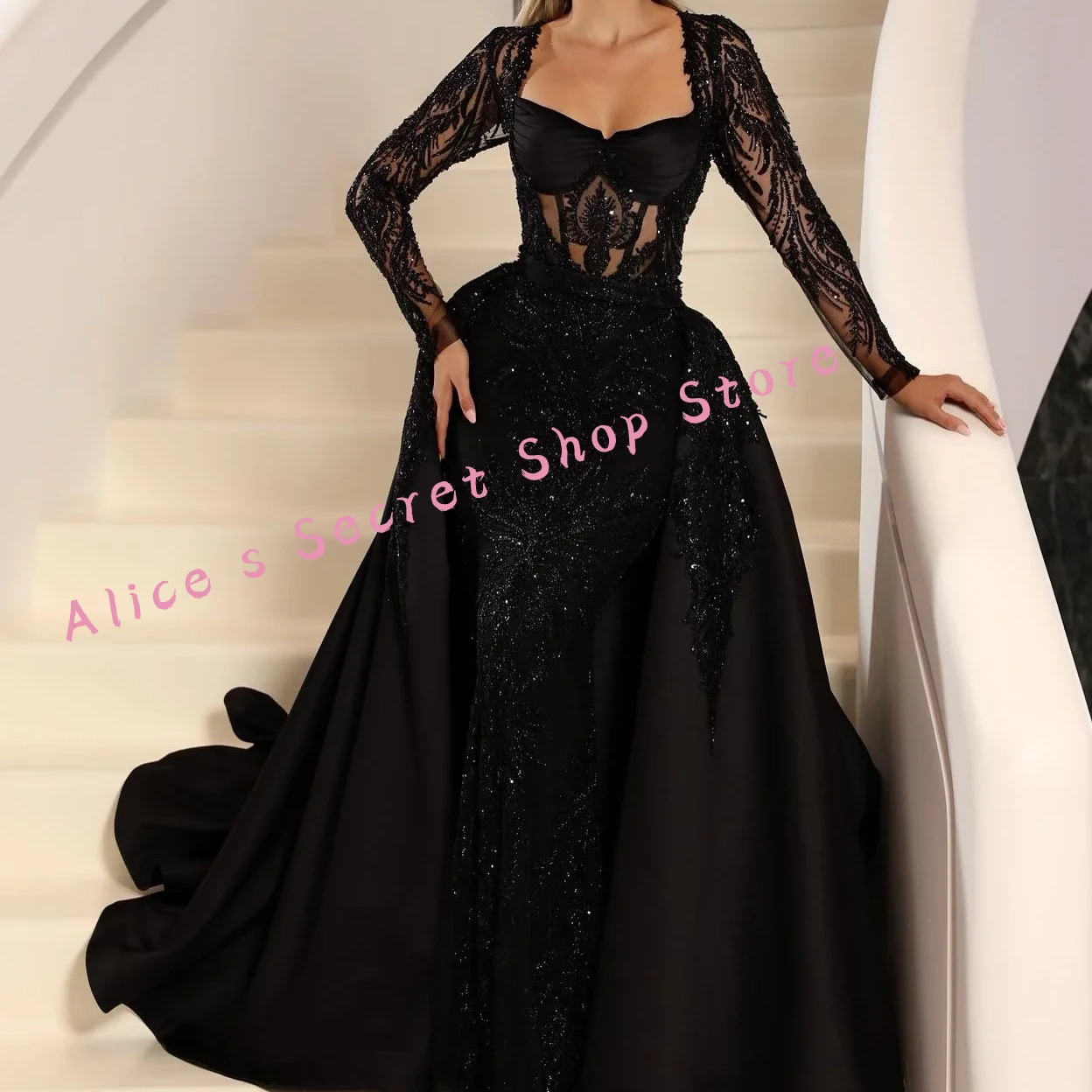 

Elegant Sweetheart Lace Sequined Mermaid Formal Evening Dresses Birthday Party Prom Gowns Customized