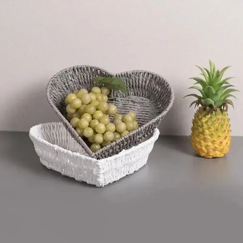 Handmade Desktop Cabinet Decoration Rattan Basket Hand Woven Vine Flower Rattan Storage Basket Party Photo Props Nordic Style