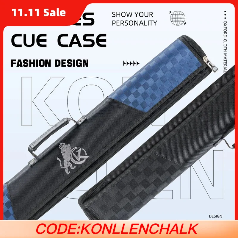 

KONLLEN 2x4 Semicircle Pool Cue Case 2B4S Woven Textured Billiard Stick Carrying Cue Case
