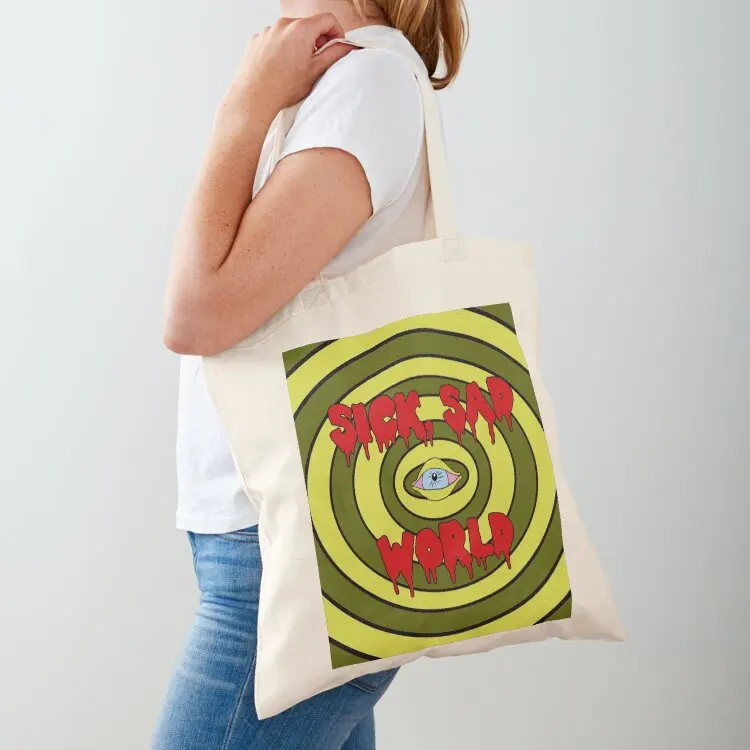 Sick Sad World Tote Bag Eco bag Big bag cute pouch supermarket folding