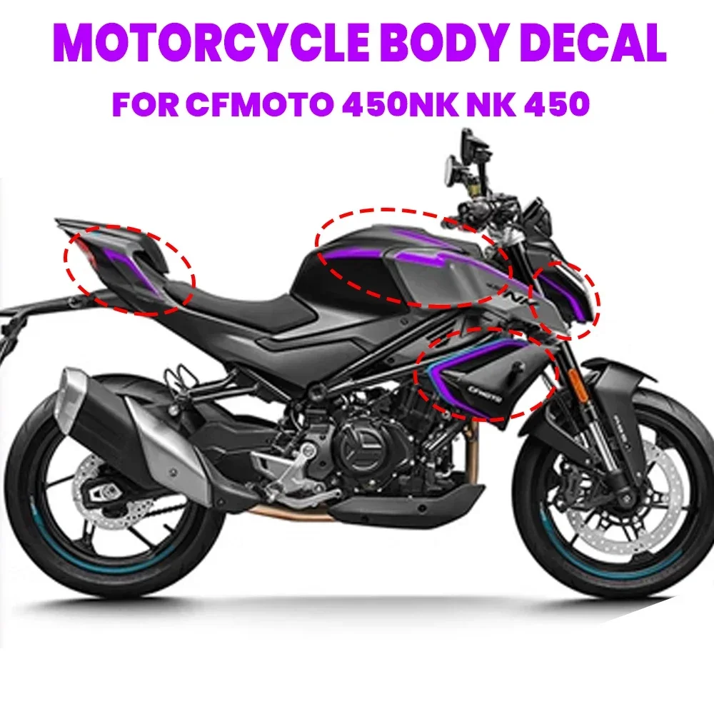 For CFMOTO 450NK NK450 2023 2024 Body Modification Latte Print 450NK Motorcycle Protective Sticker Accessories moto accessories