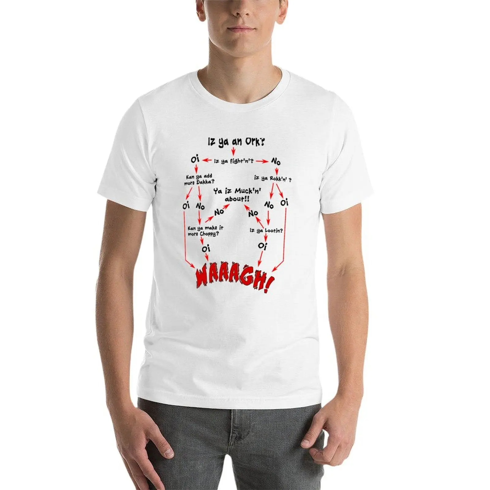 تي شيرت Ork Flow Chart تي شيرت رجالي صيفي من القطن تي شيرت عالي الجودة