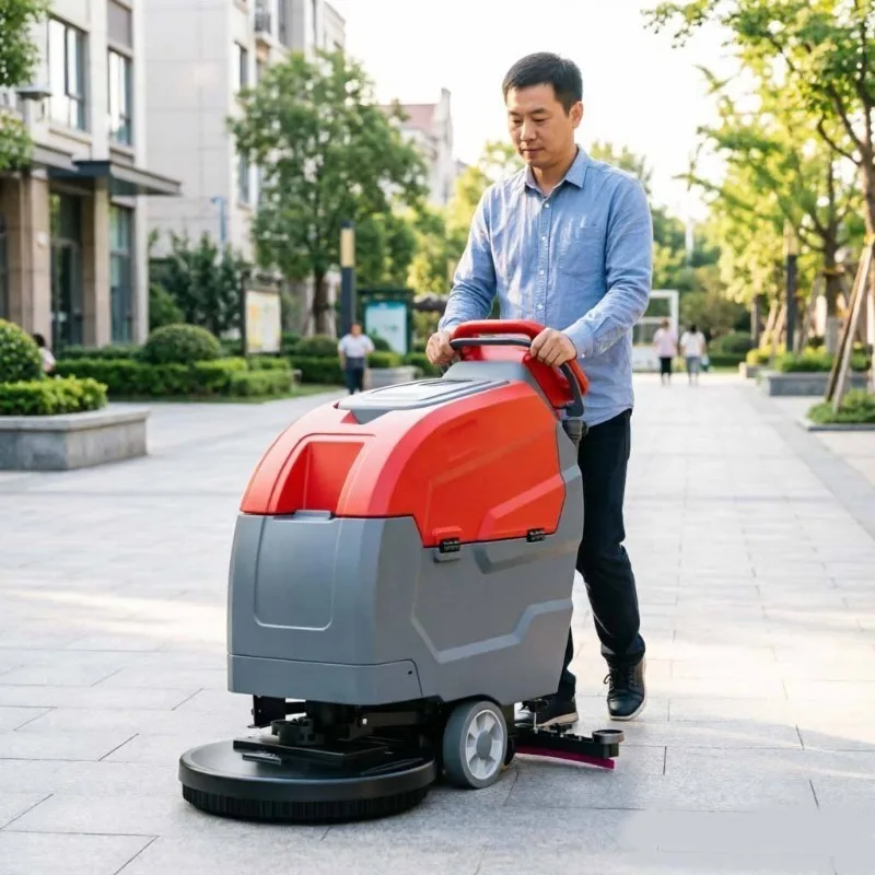 Airo Hand Push Electric Floor Scrubber Drying Washer 170kg Portable Cleaner 24V Battery 1 Year Warranty for Hotel Floor Cleaning
