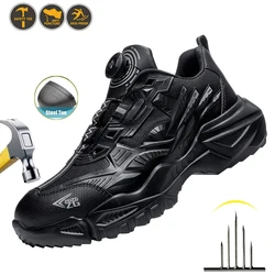 Mens Non Slip Work Boots High Quality Rotary Buckle Safety Boots Anti-smash Work Sneakers Safety Shoes Indestructible Work Boots