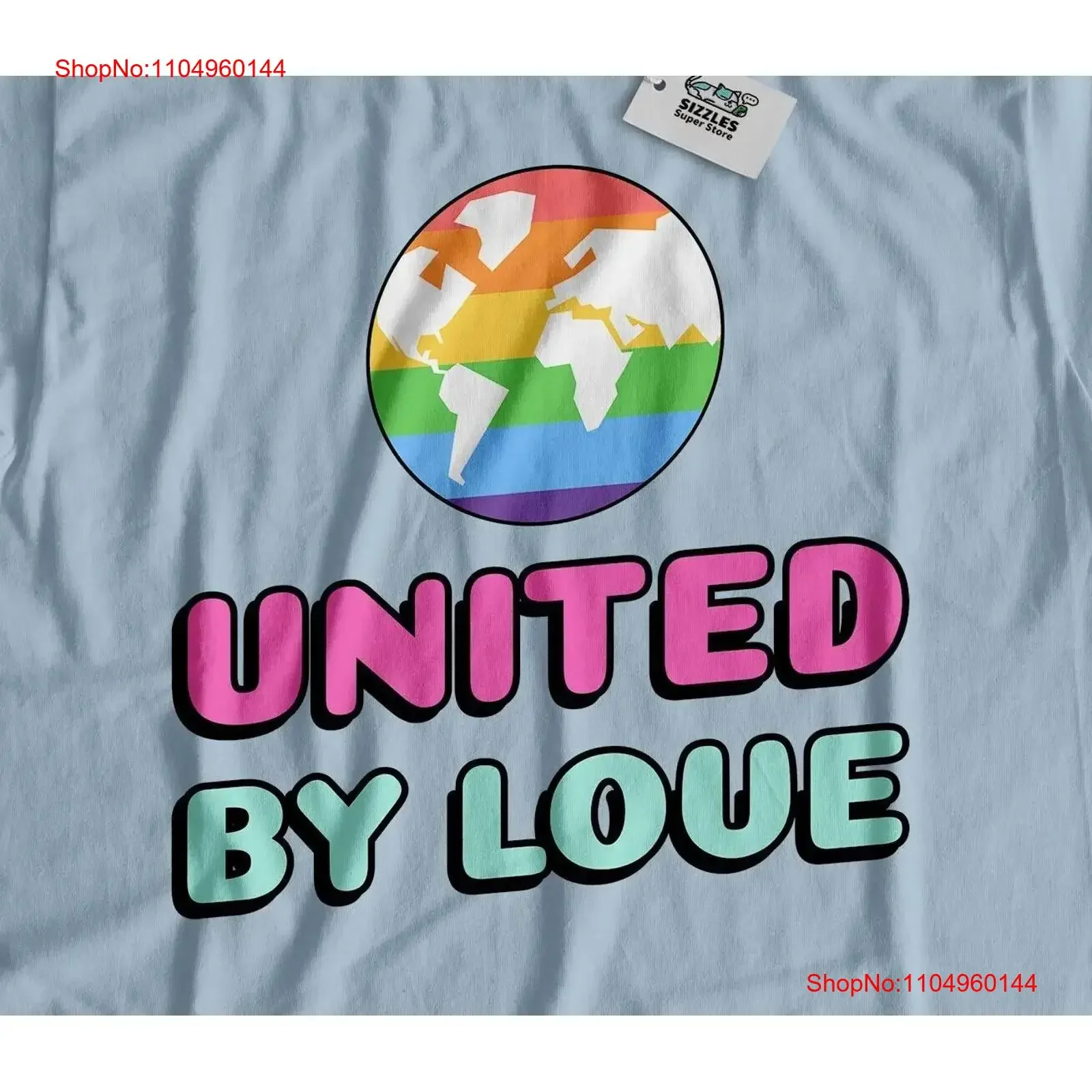 

United By Love Cute Rainbow Earth Gay T Shirt LBGT Rights s vintage Washed Comfortable fashion Slightly designer clothes Soft