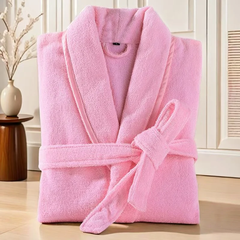 100% Cotton Terry Towel Bathrobe Robe Man And Women Kimono Dressing Gown Sleepwear Water Uptake Hotel Swimming Robe