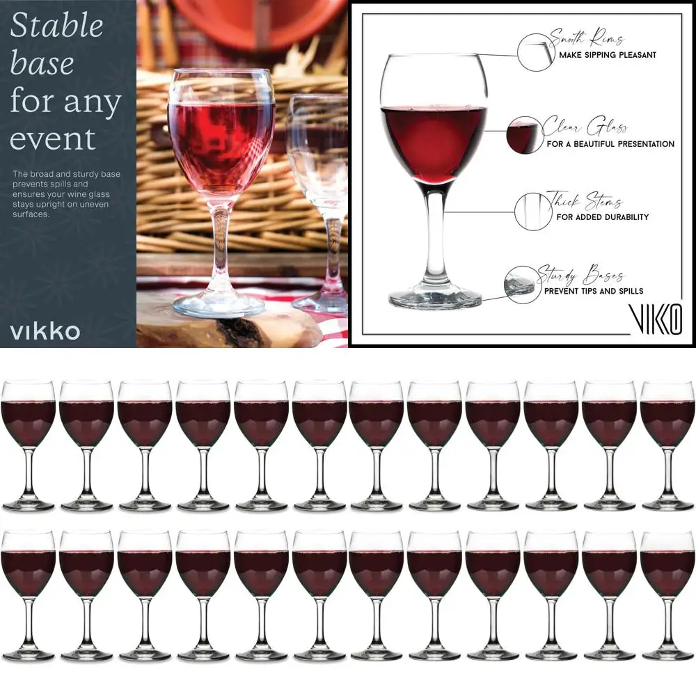 

Набор из 12 прочных бокалов для вина на ножке, 340 мл, для красного и белого вина, толстые копасы де вино