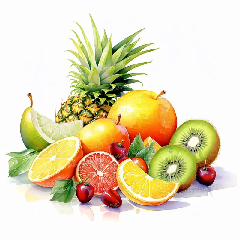 Tropical Fruits Wall Sticker Kitchen Decoration Dining Room Living Room Cabinet Refrigerator Home Decoration Decal Stickers S907