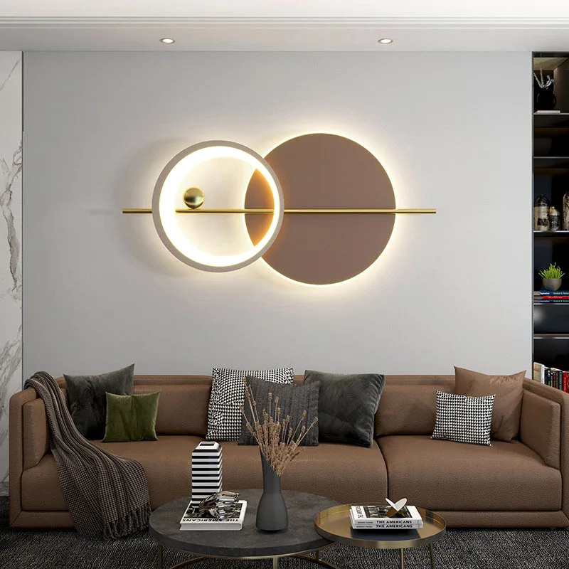 Modern LED Wall Lights Simple Long Ring Background Wall Lamp Living Room Bedroom Bed Corridor Decoration Light Fixtures