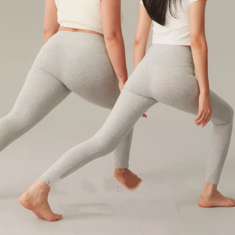 Cotton Women 165-185CMTall Quality  Leggings Thin Antibacterial High Pants Fit Inner Wear Warm Sanding Base Waisted Shaping