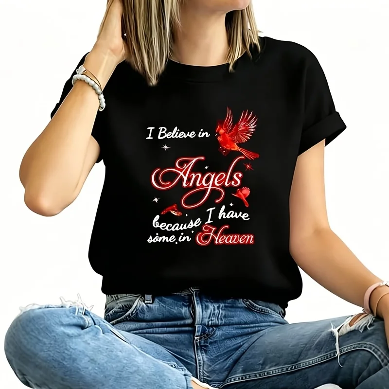 I Believe in Angels because I Have Come in Heaven Women's Plus Size T-Shirt 100% Cotton 220g