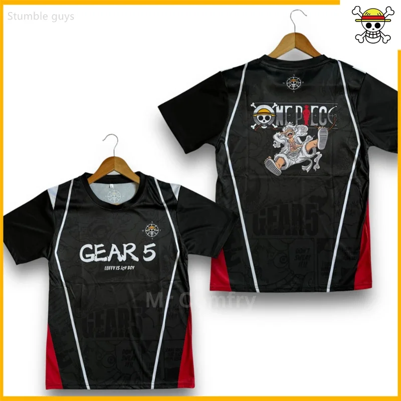 Sommer Herren Einteiler Sport-Trikot T-Shirt Monkey D Luffy Anime-Print Lässiges Kurzarm-Leichtgewicht-Oberteil Kinder Jungen Kleidung