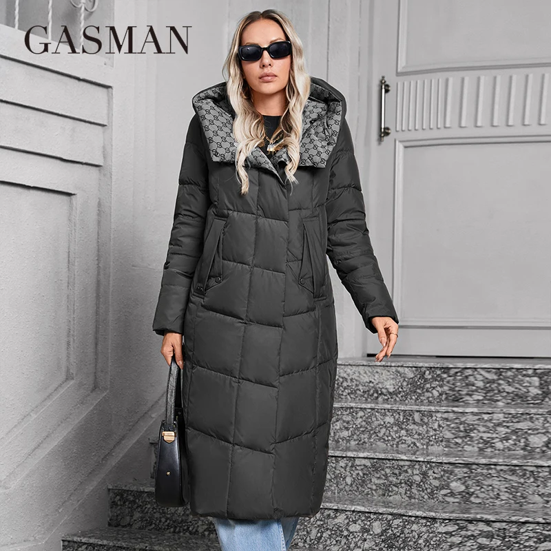 GASMAN 2024 Women\'s winter jacket fashion long Big pocket Coat women brand high-quality parka windproof warm down jackets 83510