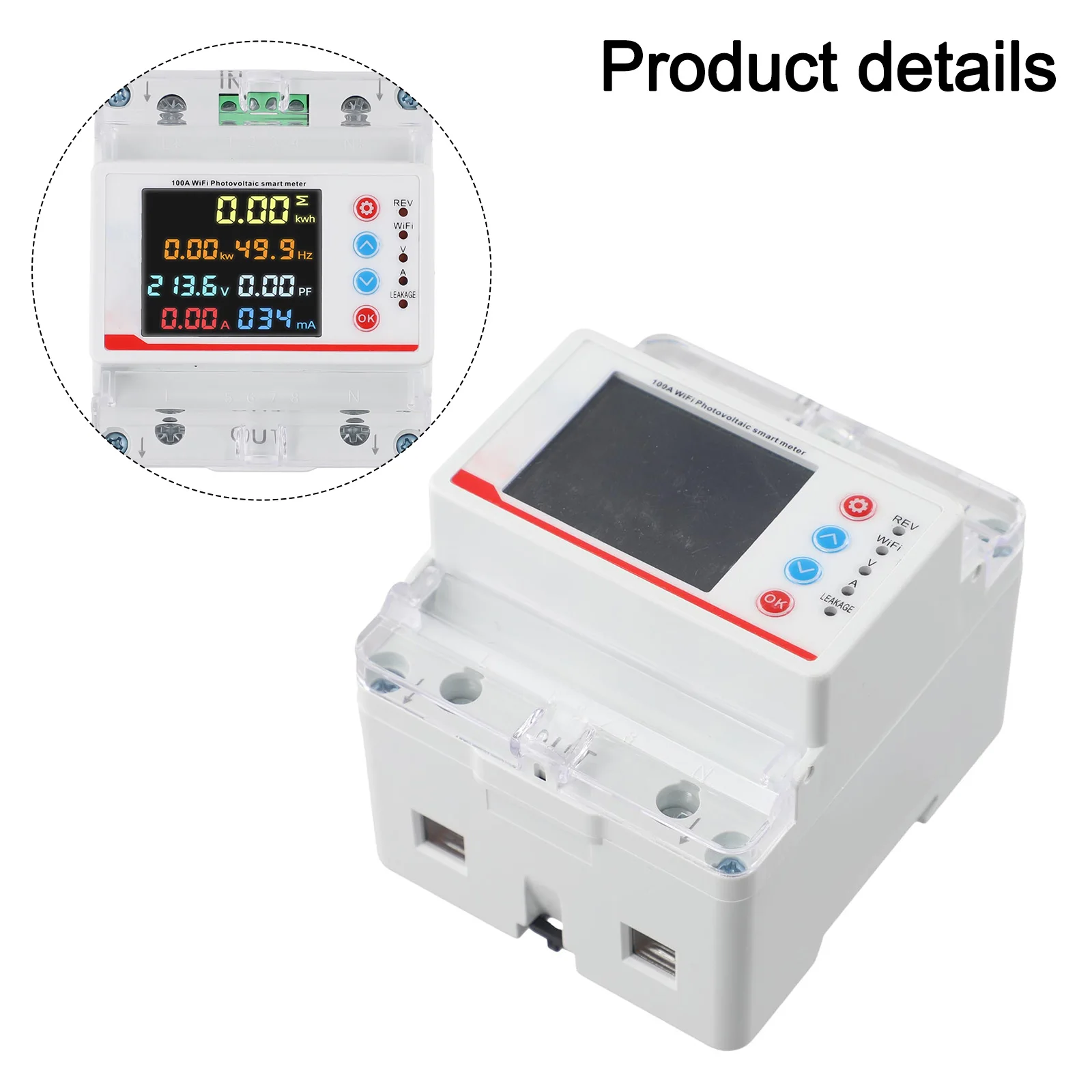 

WiFi Smart Electric Meter 100A for Home Use 220V with For Tuya Compatibility and Comprehensive Safety Functions