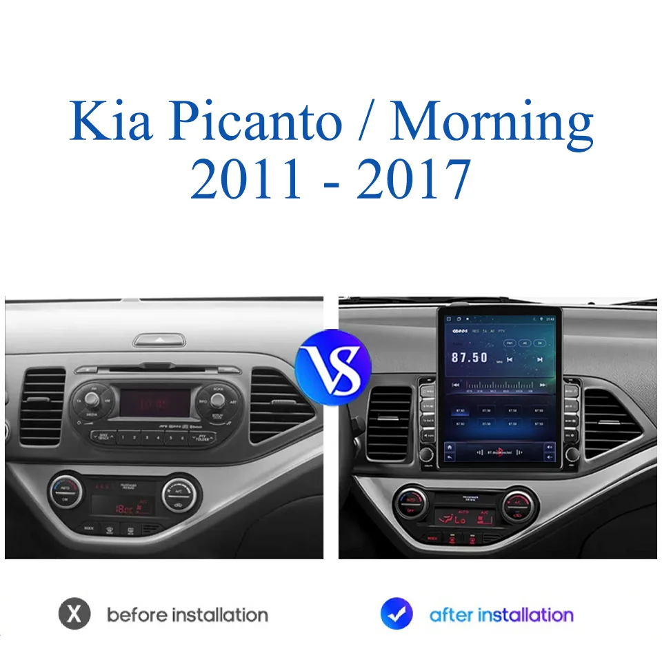 Android 14 8G Ram Autoradio For Kia Picanto Morning 2011 2012 2014 2016 2017 Auto Music Video DVD Multimedia Player Carplay Auto