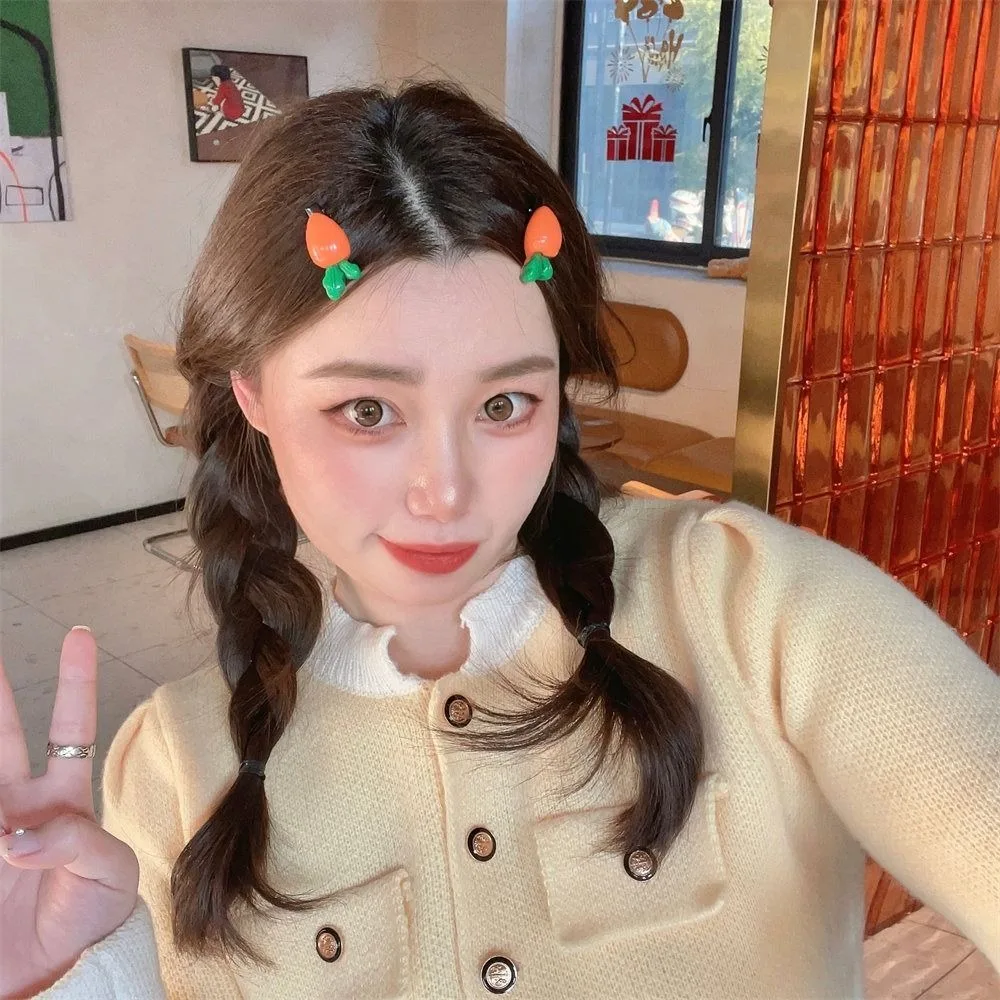 

Creative Vegetable Simulated Food Hair Clip Broccoli Geometry Fake Food Hairpin Headwear Duckbill Clip Girls