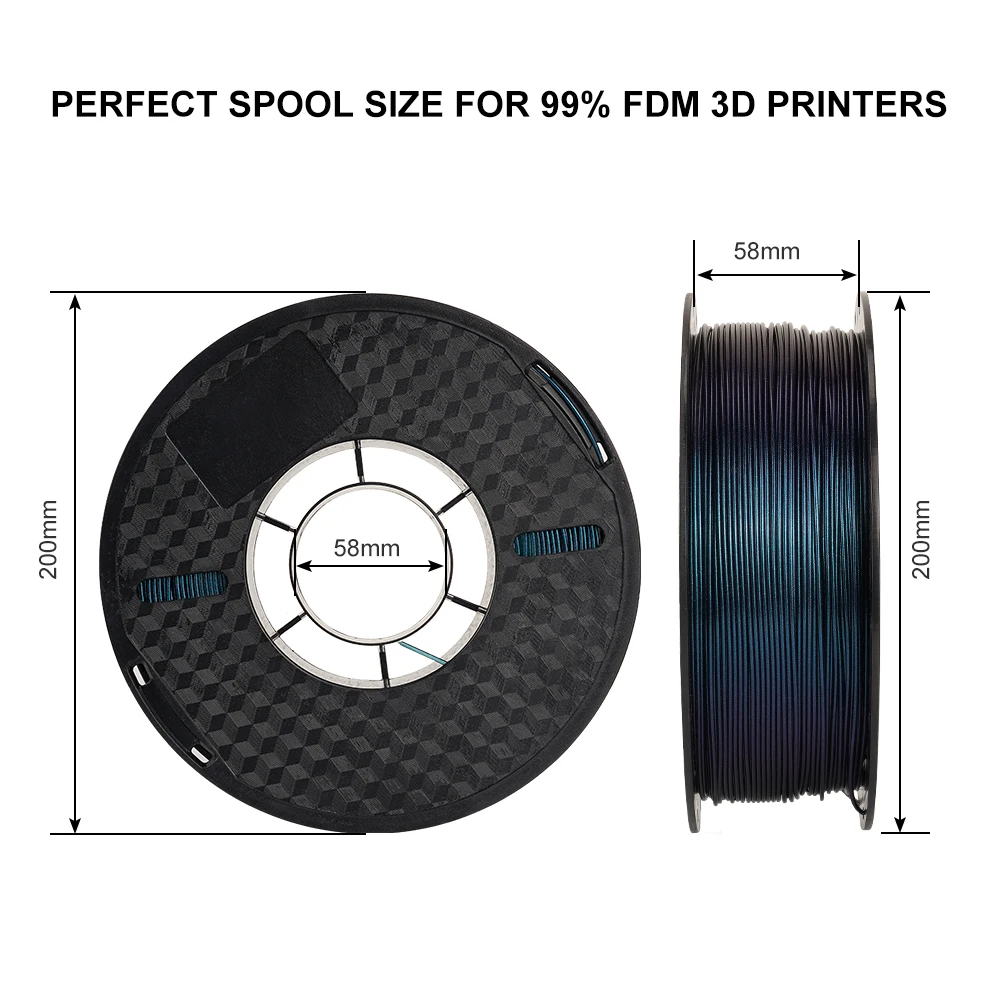 Imagem -06 - Filamento Pla Printer Filamento de Titânio Queimado 100 Nenhuma Bolha para Fdm Faça Você Mesmo Gift Material Fastshippig 175 mm 2lbs 2lbs 1kg Kingroon3d