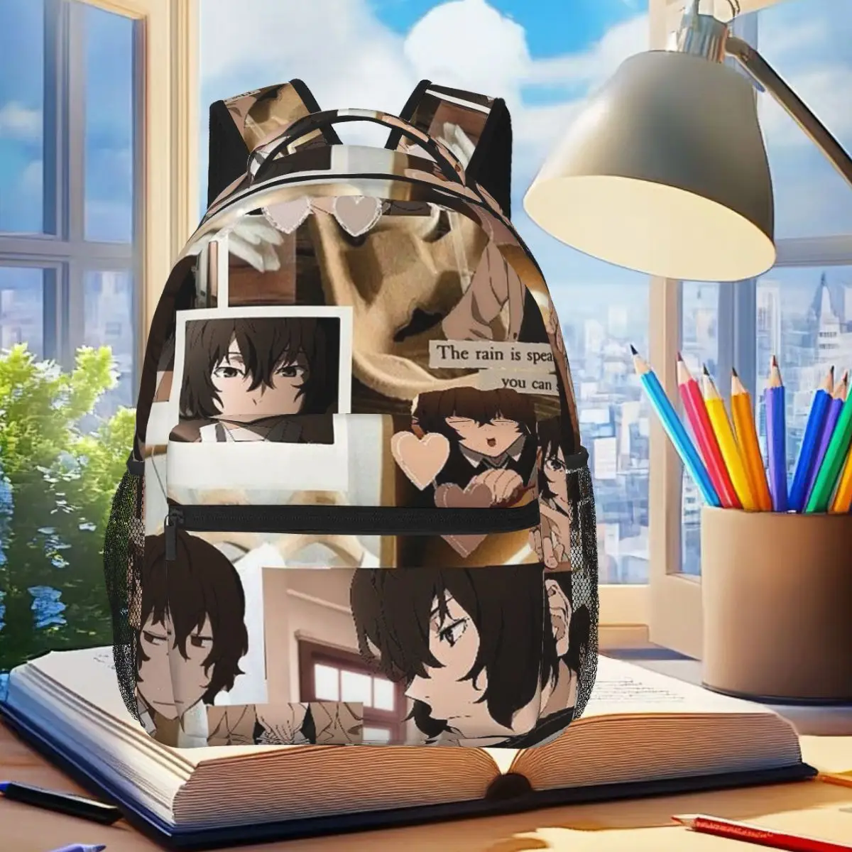 

Bungou Stray Anime Collage Backpack Student Boys Girls BookBag Children School Bag Computer Shoulder Bags for Men Women