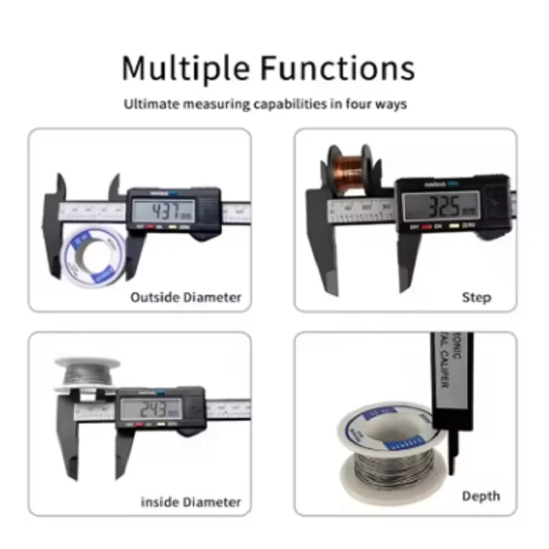 150 مللي متر الفرجار البلاستيكي الإلكتروني الفرجار الورنية أدوات قياس أداة النجارة حاكم شاشة كبيرة مقياس سرعة الدوران عيار رقمي #4