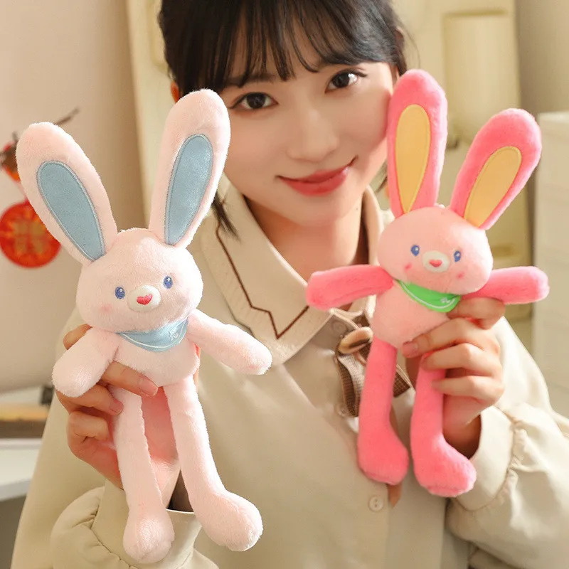 Dopamina Cartoon rozciągliwy królik brelok Kawaii Bunny pluszowe zabawki dla dzieci Charms lalka dla dziewczęcy prezent