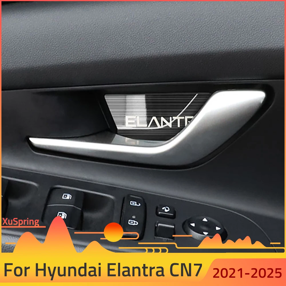 4Pcs for Hyundai Elantra Avante i30 2021-2024 CN7 Car Interior Door Bowl Handle Cover Trim Stickers Garnish Accessories