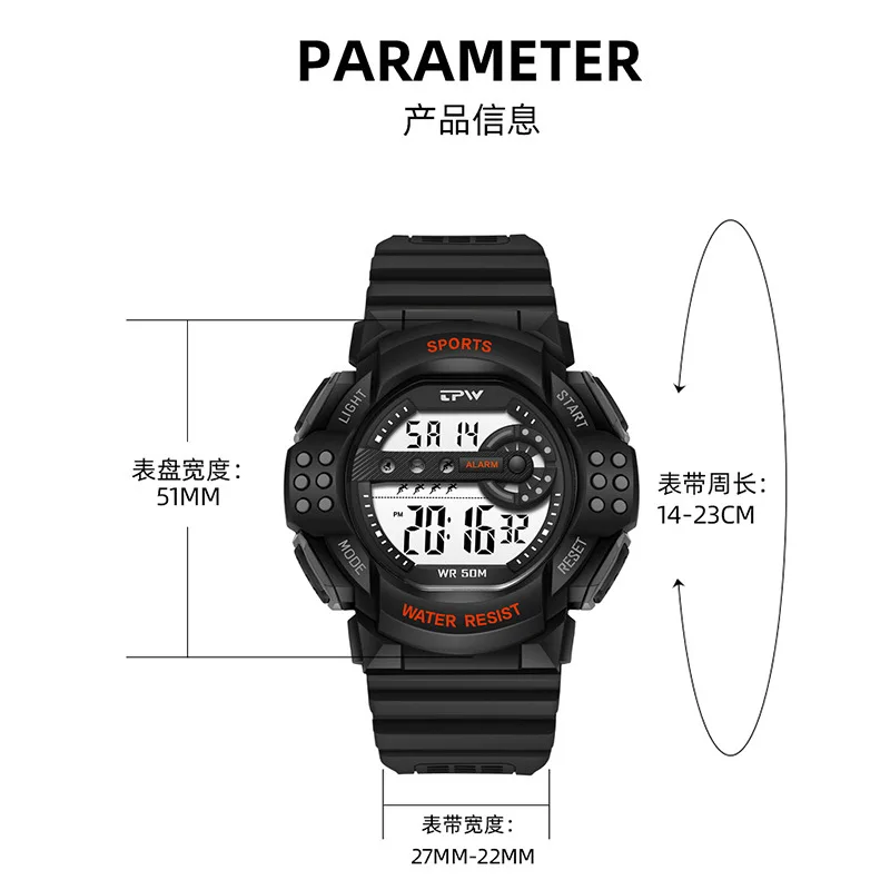 Unisex Electronic Watch, Single Eye Electronic Watch with Alarm Clock and Stopwatch Function, Luminous Casual Sports Watch