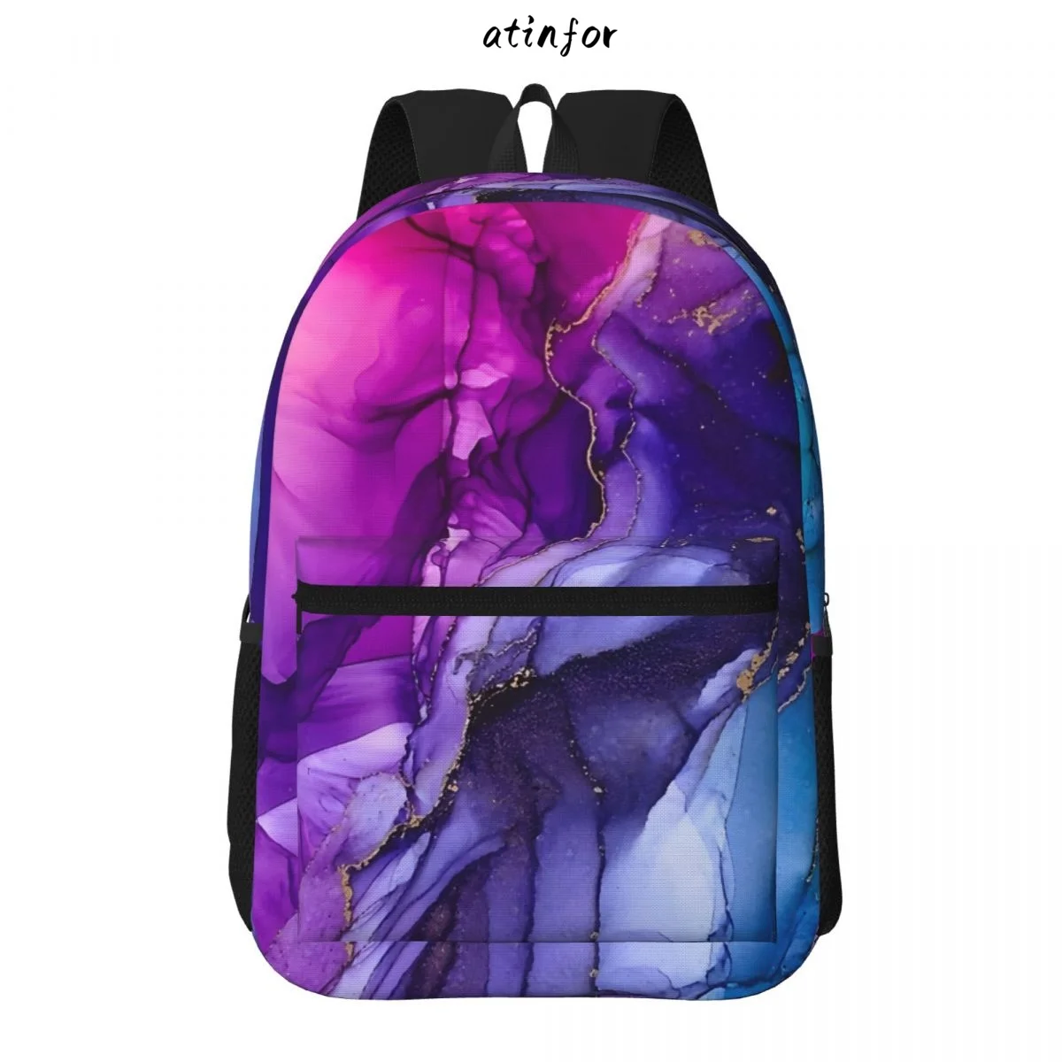 atinfor Abstract Vibrant Rainbow Ombre Printing Women Backpack Female Laptop Student Bookbag School Bag for Teenage Girl Travel