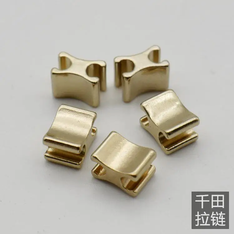 100er-Set Nr. 5 Qiantian Anti-Leder Säurebeständiger Umweltfreundlicher Kupfer-Metall-Reißverschluss mit Unterer Klammer für Handgefertigtes Leder-Gepäck – Detail 5