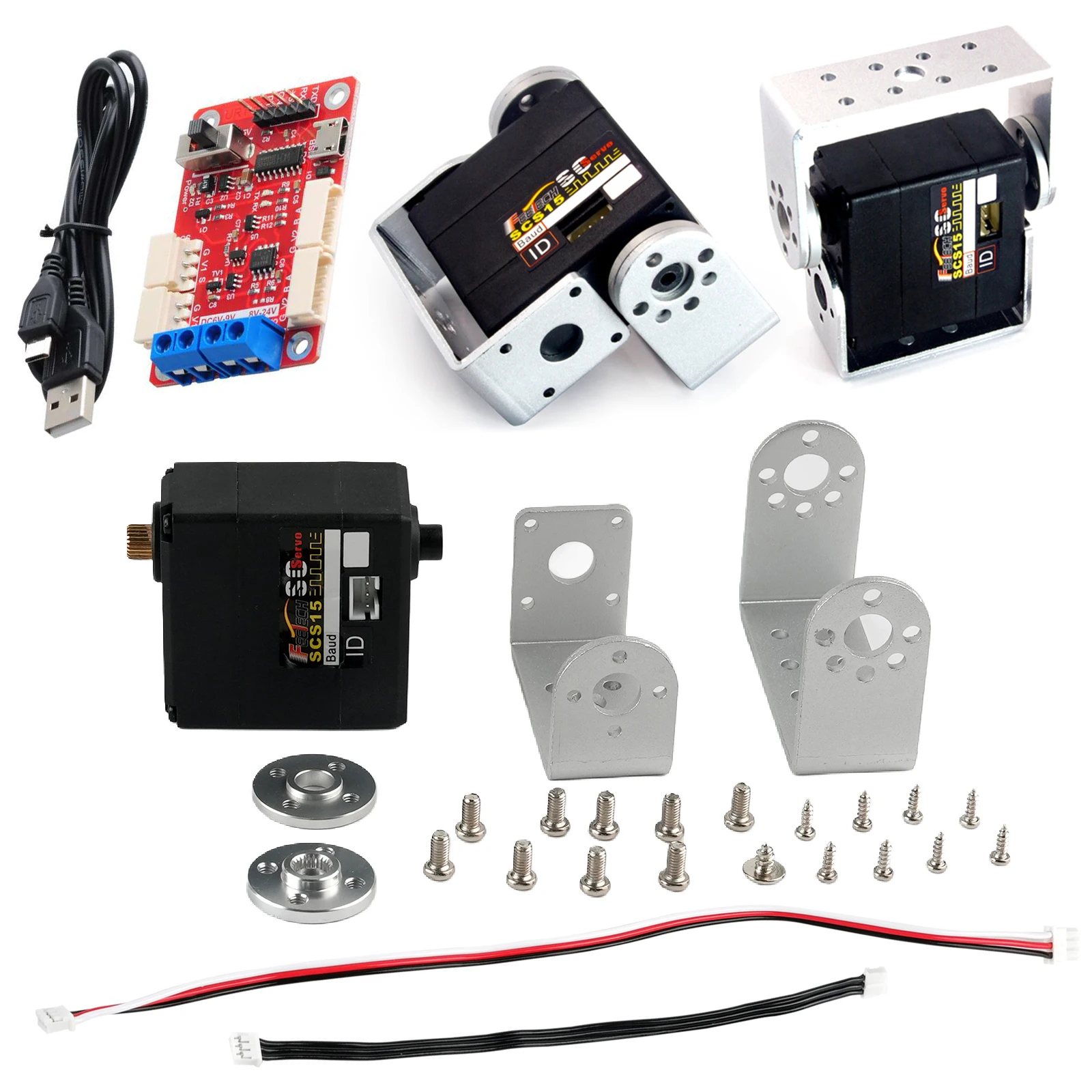 Feetech 7.4V 15KG Dual Axis Serial Bus Servo Metal Gears with Position Feedback Programmable for Robot Grippers & Smart Control