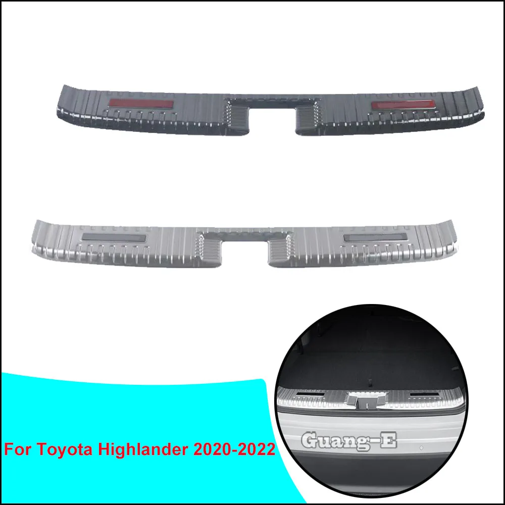 

For Toyota Highlander 2020 2021 2022 Car Inner Inside Rear Bumper Trim Stainless Steel Scuff Sill Trunk Plate Pedal Molding