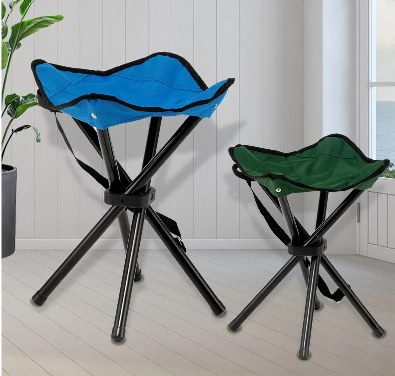 Silla plegable portátil para ocio al aire libre, taburete de tres patas para acampar, viajes, Picnic, actividades al aire libre, accesorios de pesca